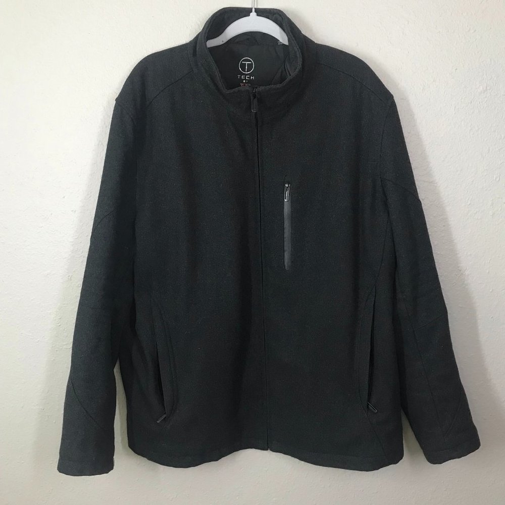 Tech By Tumi Charcoal Wool Blend Soft Shell Jacket - image 1